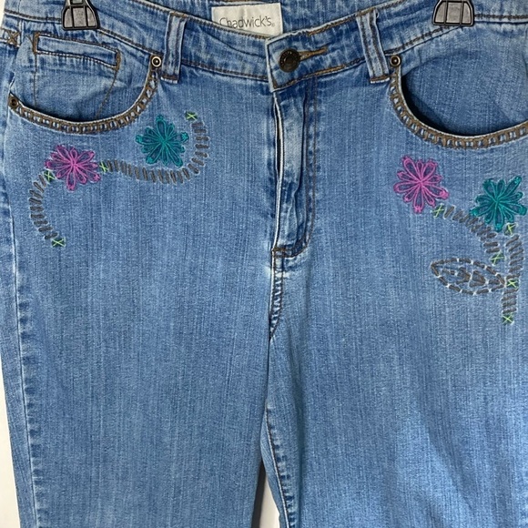 Chadwicks Embroidered Blue Jeans Sz 10 - Picture 3 of 7